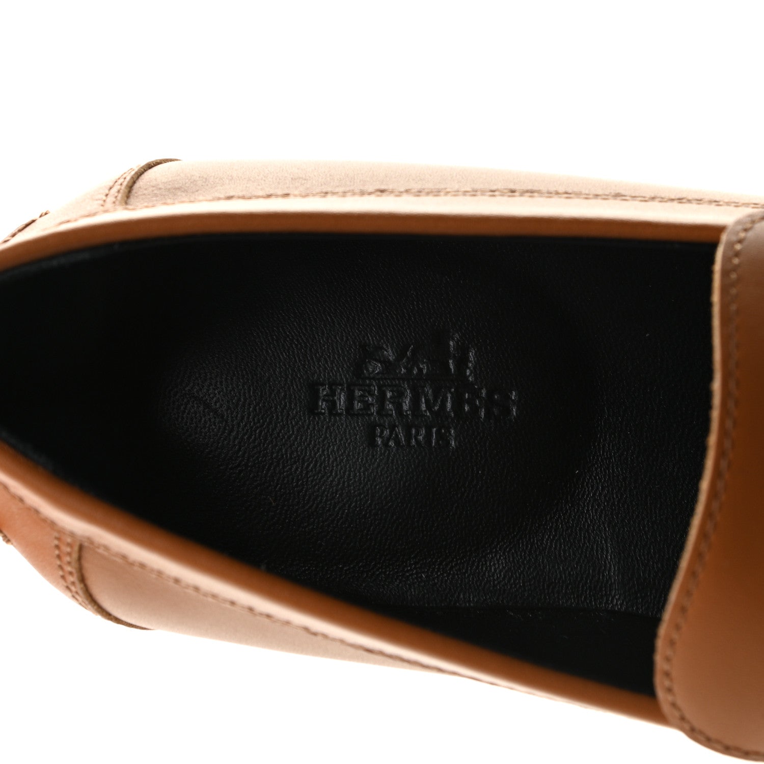 Hermes Calfskin Womens Destin Loafer 37 Naturel 9 of 10