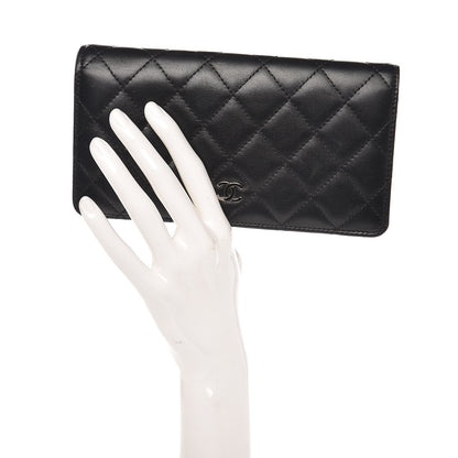 Chanel Lambskin Quilted Yen Wallet Black 2 of 8