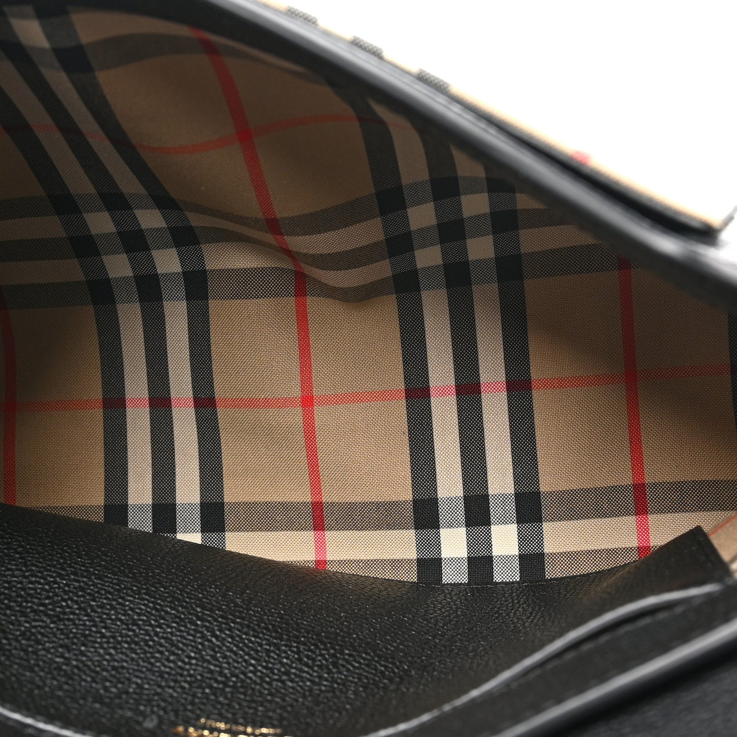 Grainy Calfskin Vintage Check Note Crossbody Bag Black