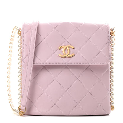 Chanel Calfskin Quilted Pearl Small About Pearls Hobo Bag Light Pink 1 of 11
