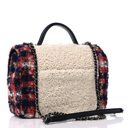 Chanel Shearling Tweed Small Top Handle Flap Bag Multicolor 3 of 10