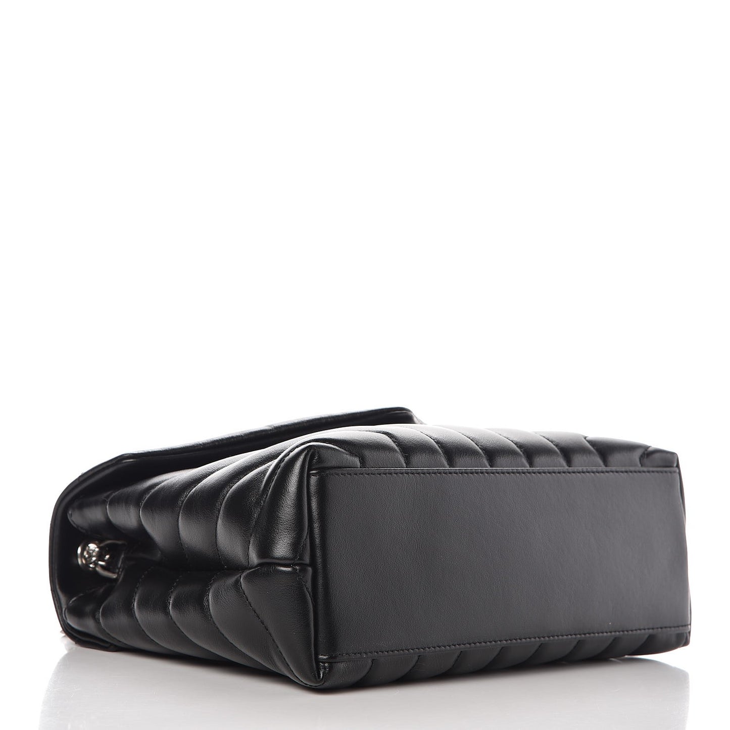 Calfskin Y Quilted Monogram Small Loulou Chain Satchel Black