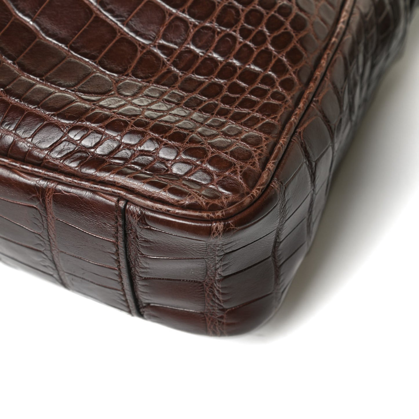 Crocodile Medium Messenger Bag Brown