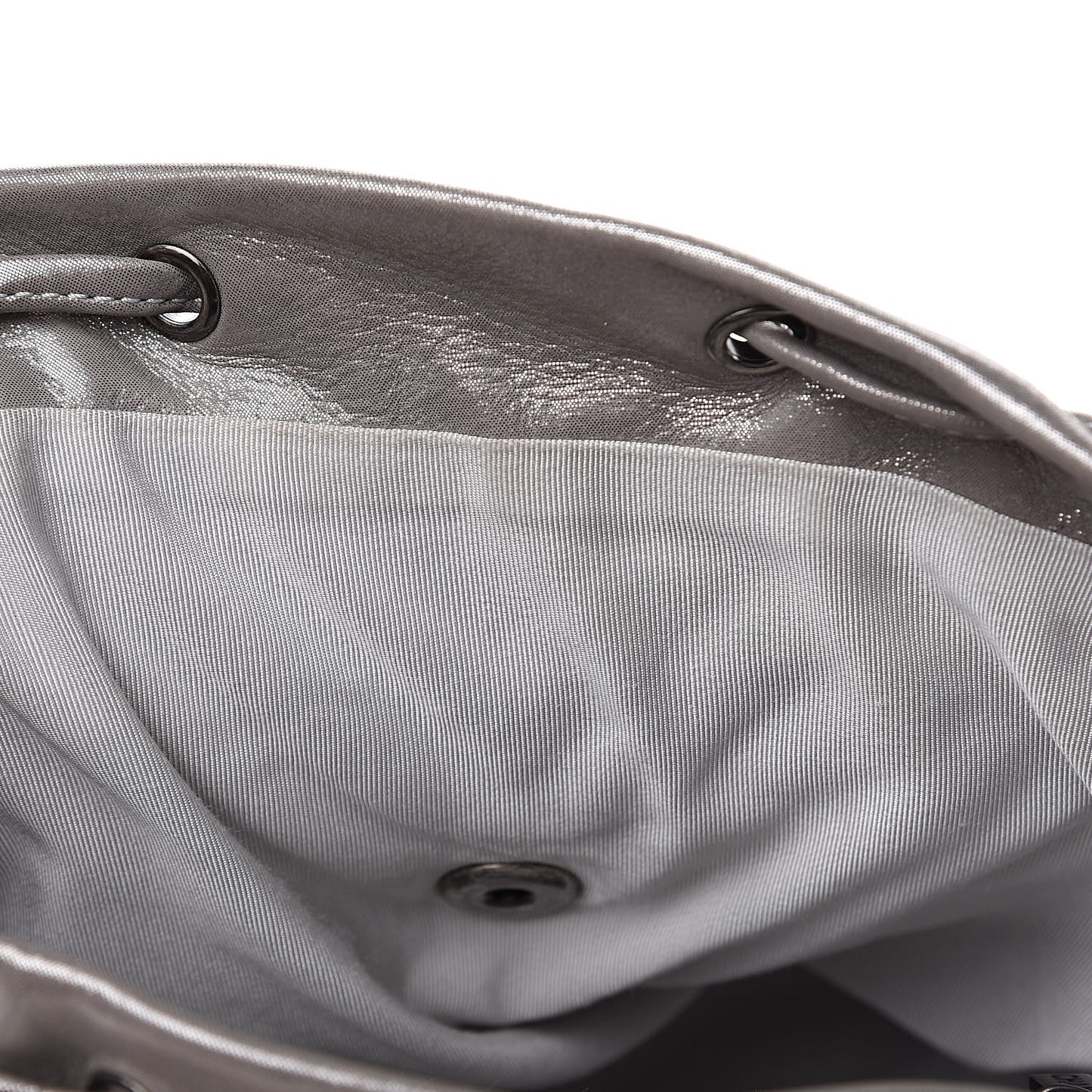 Metallic Calfskin Chevron Quilted Small Urban Spirit Backpack Silver