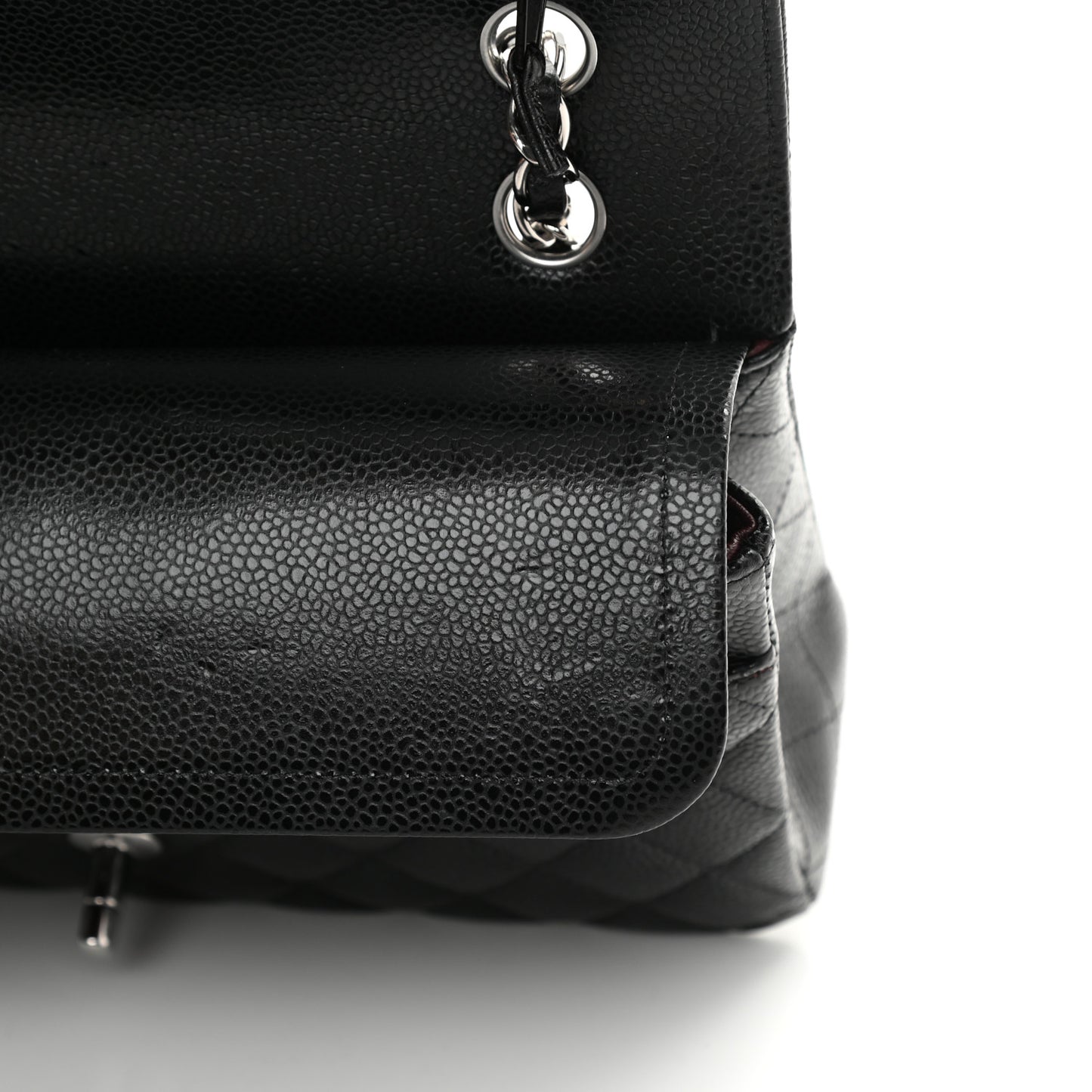 Caviar Quilted Medium Double Flap Black