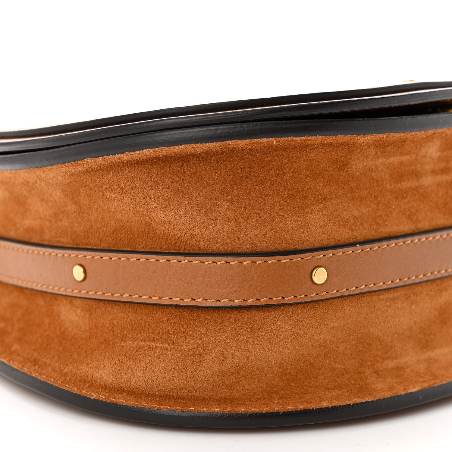 Chloe Calfskin Suede Medium Nile Bracelet Bag Caramel 9 of 12