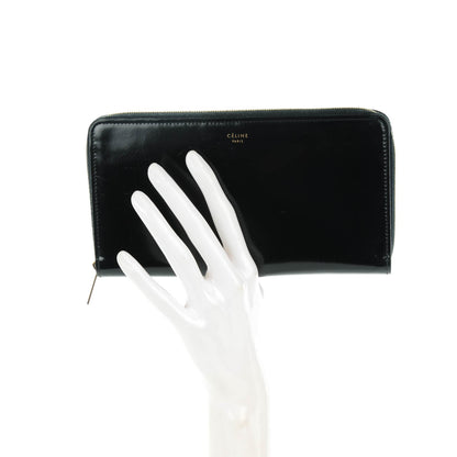 Celine Spazzolato Calfskin Large Zip Around Multifunction Wallet Black 2 of 7