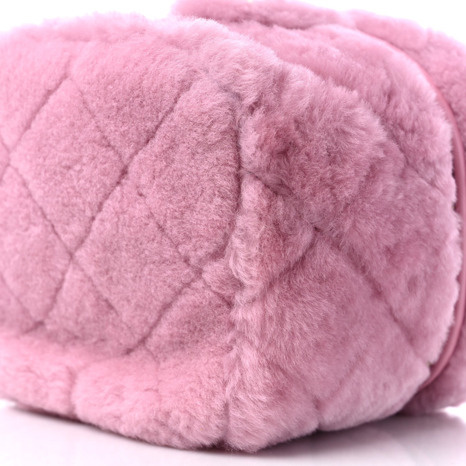 Chanel Shearling Lambskin Quilted Small CC Vanity Case Pink 10 of 10