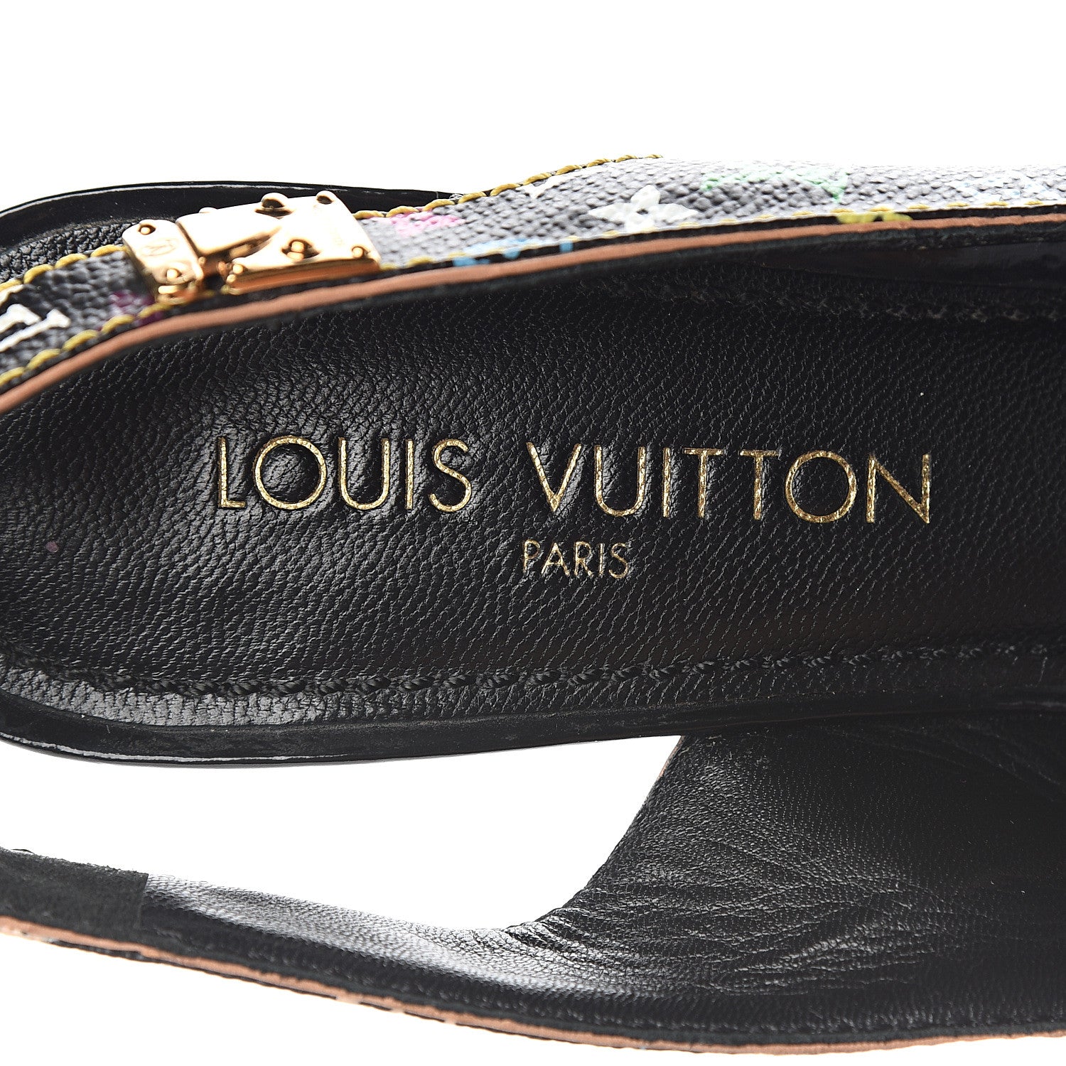 Louis Vuitton Multicolor Slingback Pumps 39 Black 11 of 14