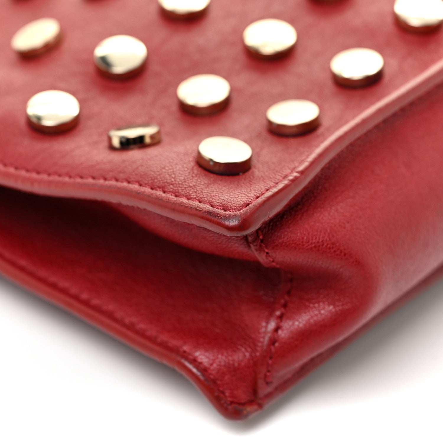 Versace Calfskin Studded Crossbody Red 11 of 17