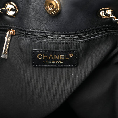 Chanel Lambskin Quilted CC Dweller Drawstring Tote Black 6 of 11