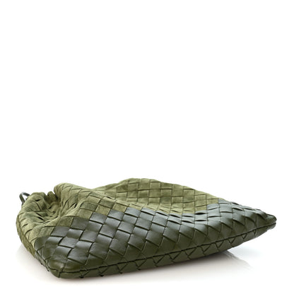 Bottega Veneta Suede Nappa Intrecciato Medium Dustbag Green Tweed 4 of 10