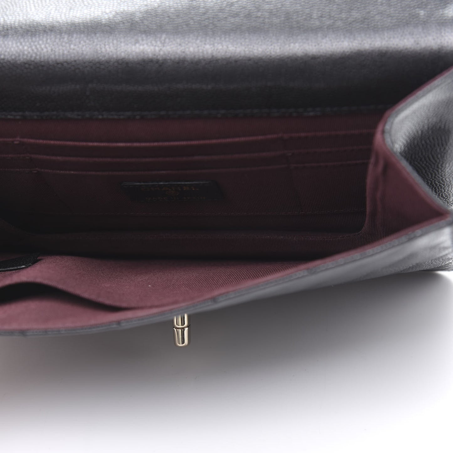 Caviar Quilted Square Flap Clutch Black