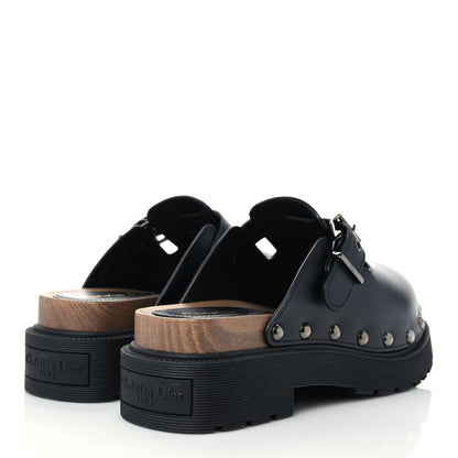Christian Dior Calfskin Diorquake Buckled Lug Sole 15mm Clogs 36 Black 4 of 8