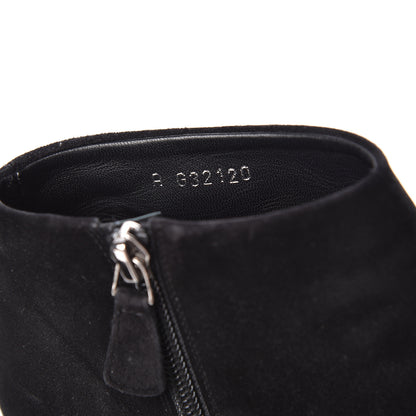 Chanel Suede CC Cap Toe Ankle Booties Boots 38.5 Black 10 of 11