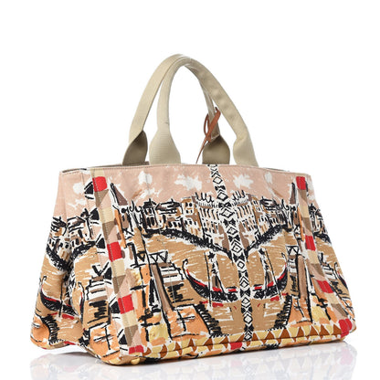 Prada Canvas Canapa Stampata Tote Kaki Venezia 3 of 8