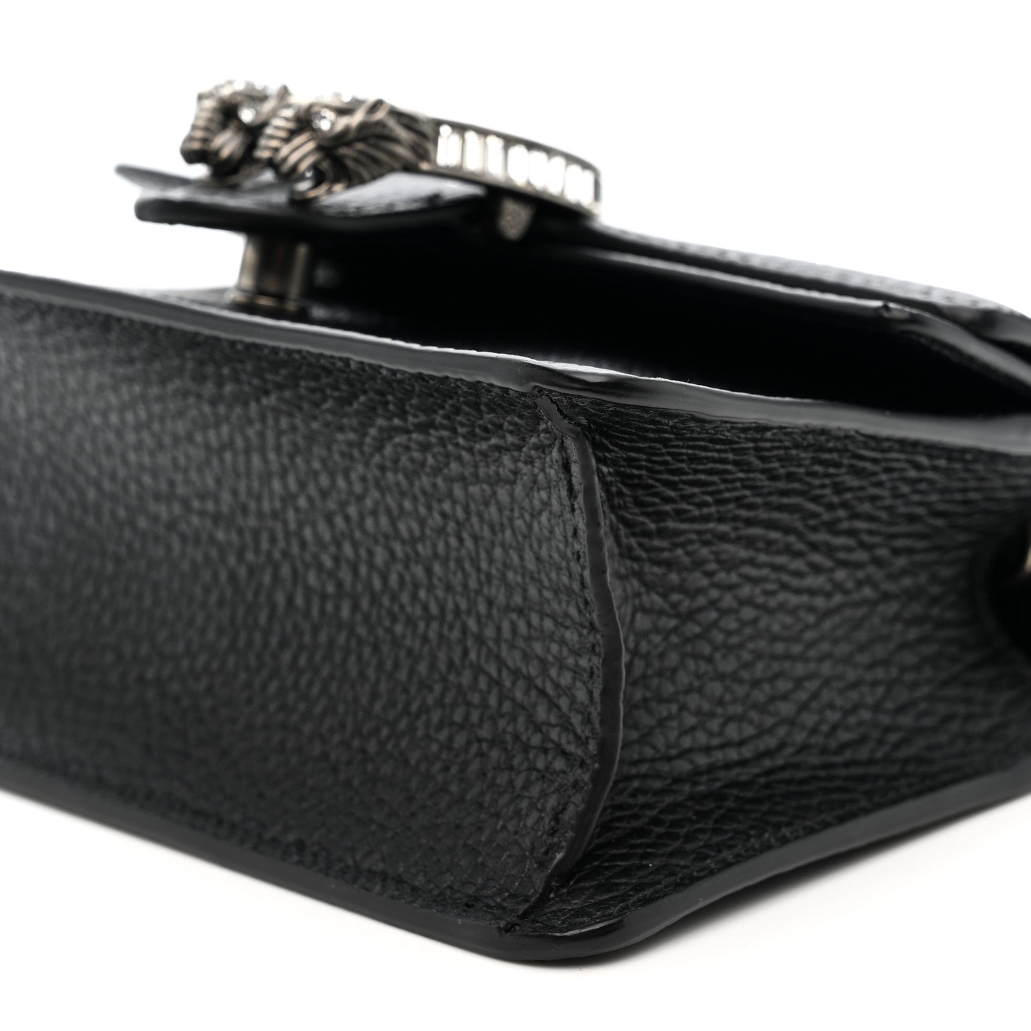 Gucci Dollar Calfskin Crystal Mini Dionysus Top Handle Bag Black