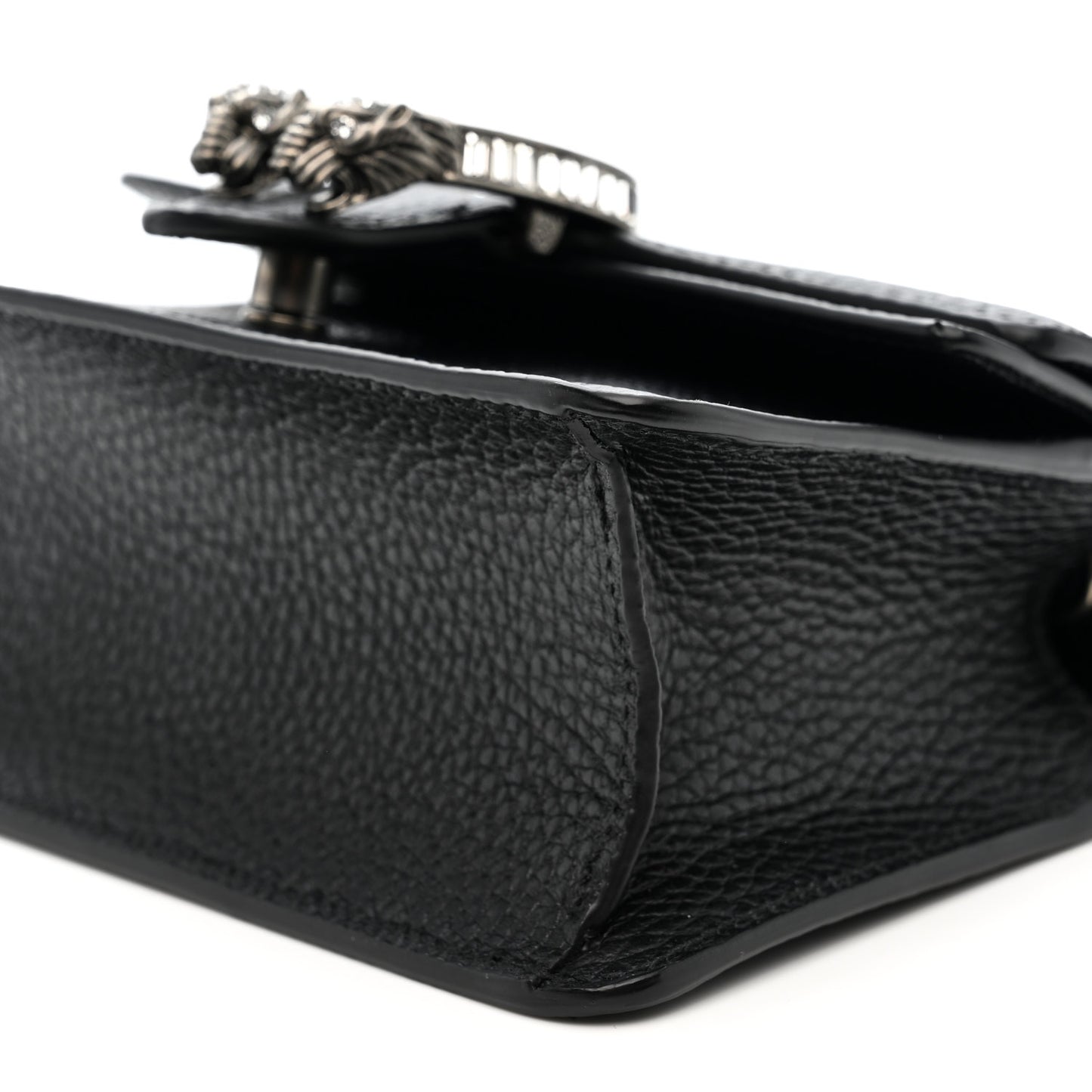 Dollar Calfskin Crystal Mini Dionysus Top Handle Bag Black Crystal