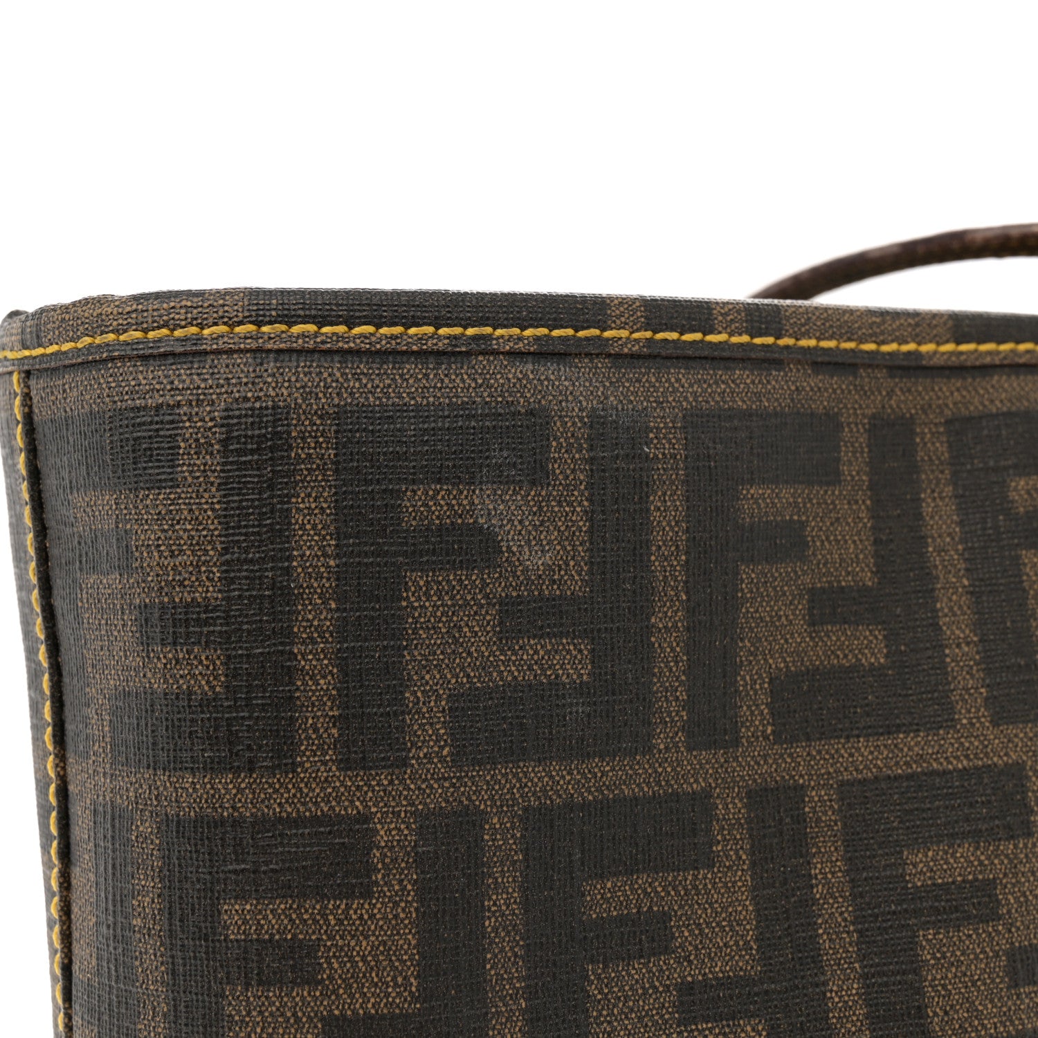 Fendi Zucca Spalmati Small Roll Tote Tobacco Yellow 14 of 18