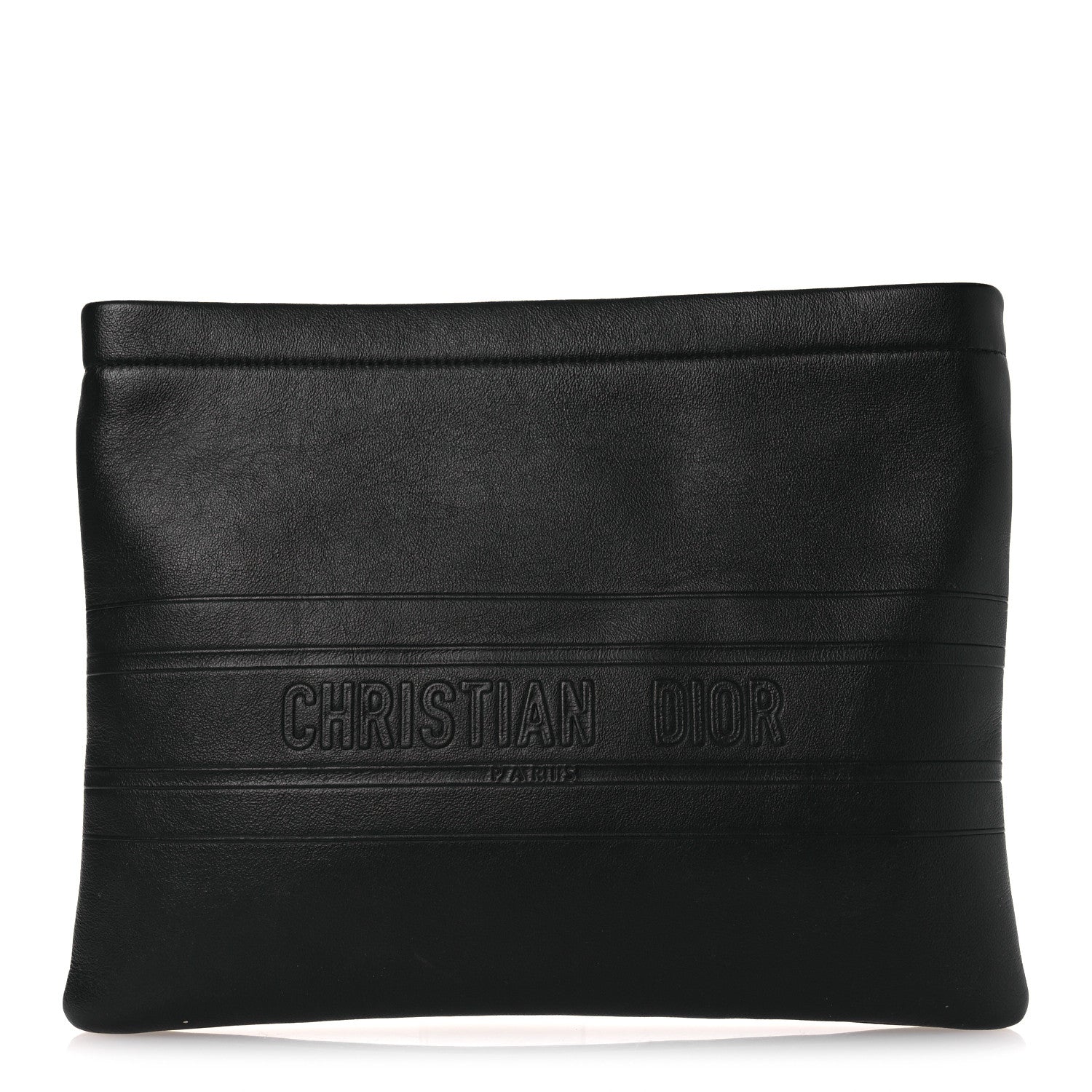 Christian Dior Calfskin Medium Diordouble Zip Pouch Black 1 of 10