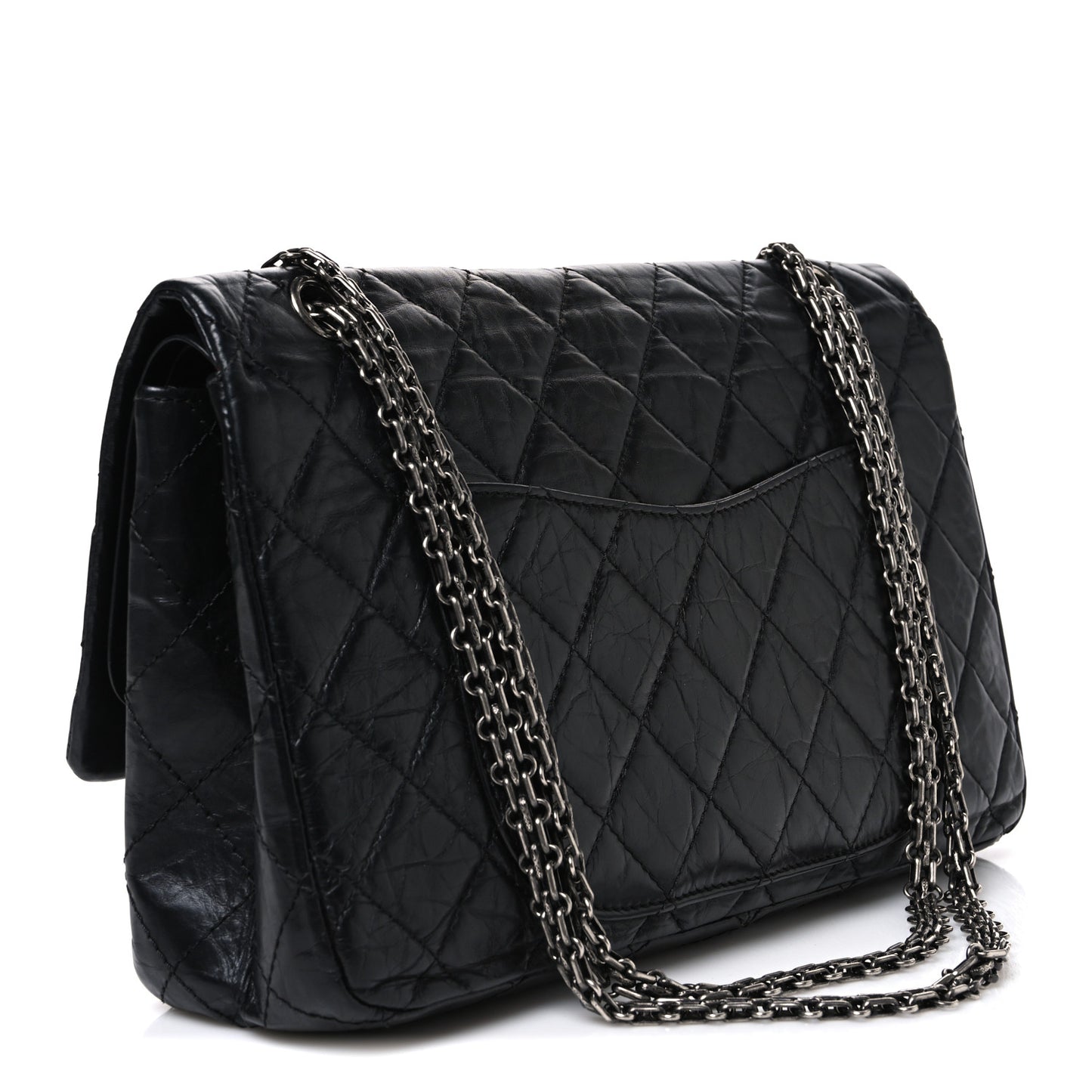 Aged Calfskin Quilted 2.55 Reissue 226 Flap Black