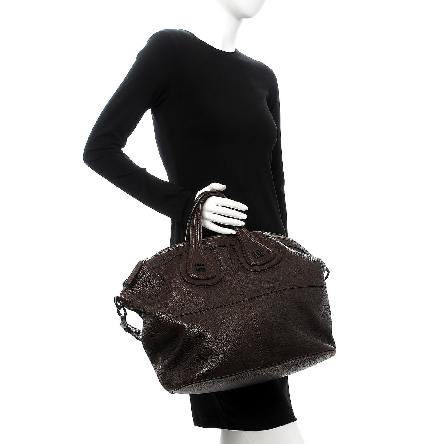 Pebbled Calfskin Medium Corset Chain Nightingale Brown