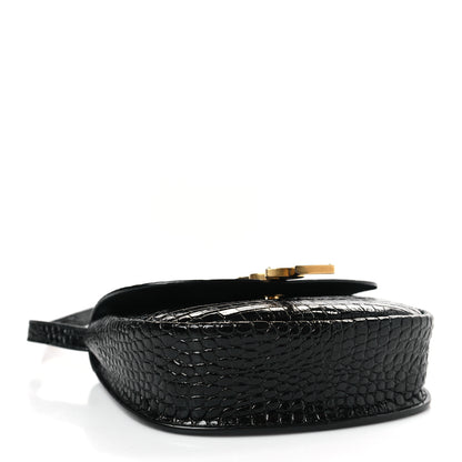 Saint Laurent Crocodile Embossed Calfskin Small Kaia Satchel Black 4 of 8