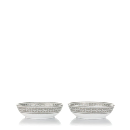 Hermes Porcelain Mosaique Au 24 Platine Cereal Bowl Set of 2 1 of 7