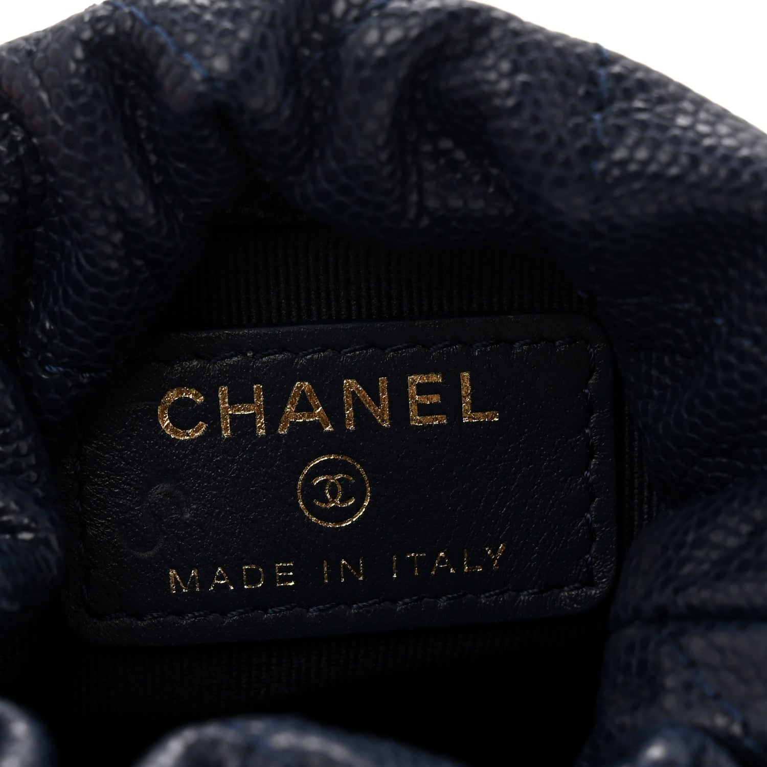 Chanel Caviar Quilted Twist Your Buttons Mini Bucket Bag Navy 6 of 10