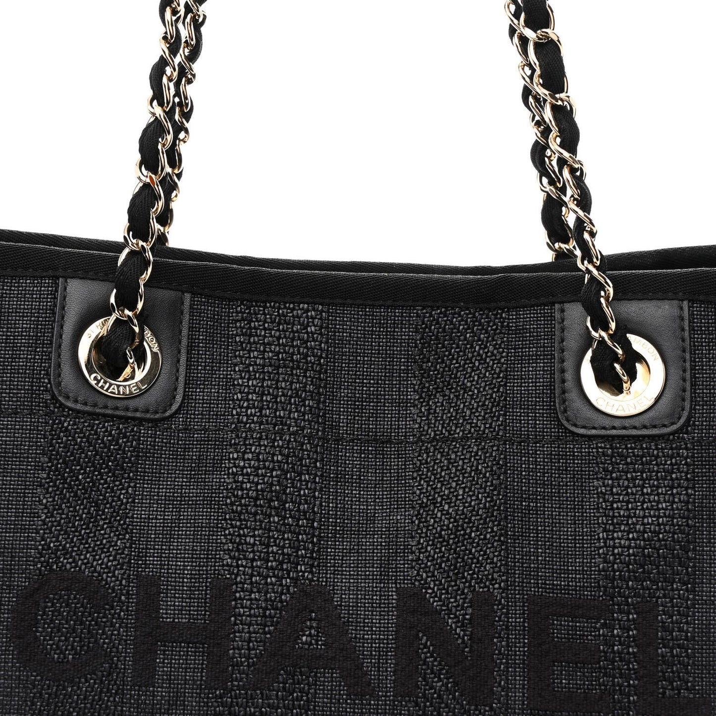 Mixed Fibers Striped Small Deauville Tote Black