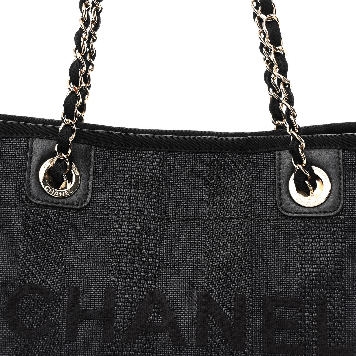 Chanel Mixed Fibers Striped Small Deauville Tote Black 8 of 10