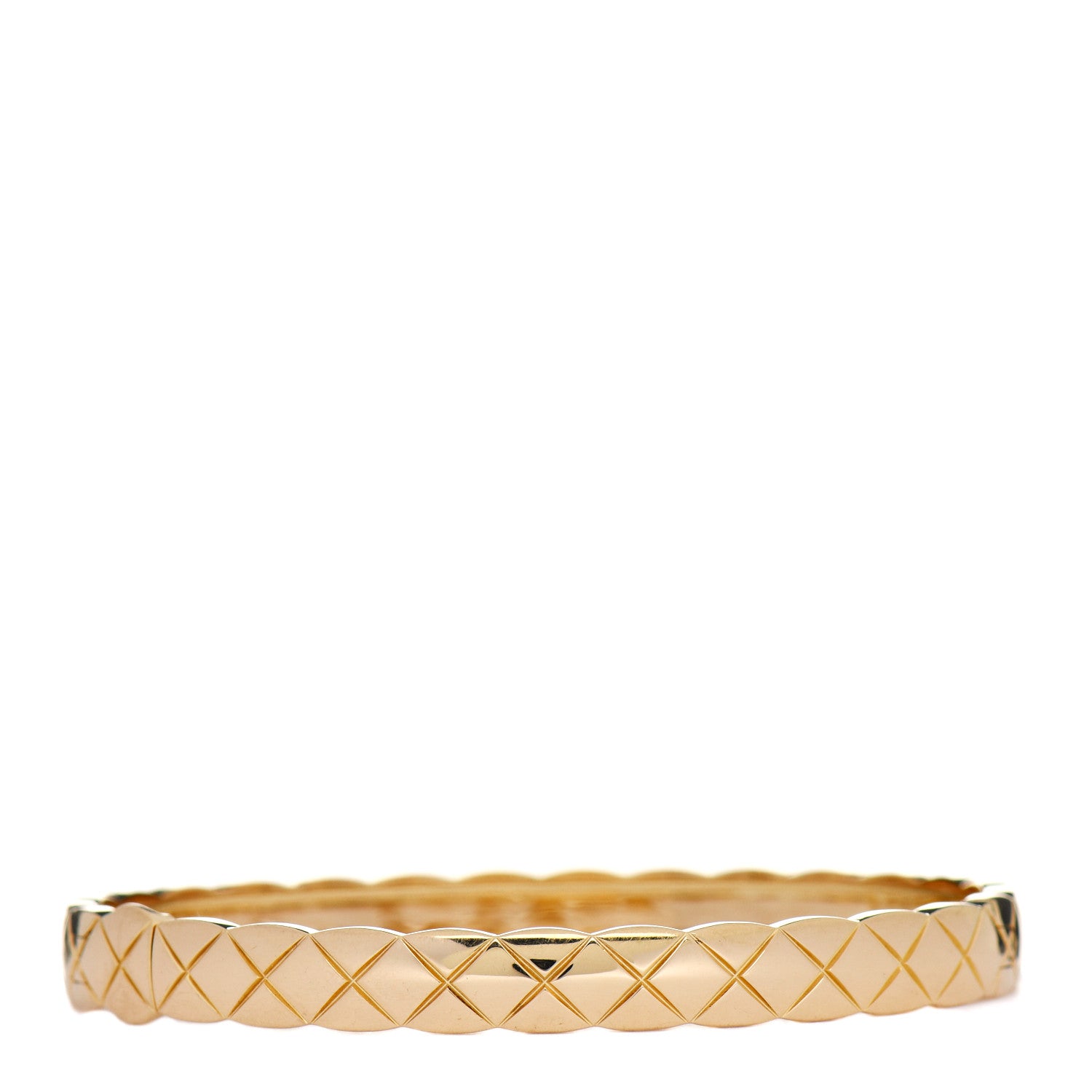 Chanel 18K Yellow Gold Coco Crush Bangle Bracelet M 3 of 4
