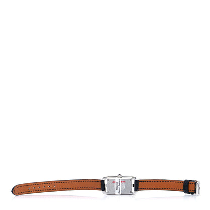 Hermes Stainless Steel Alligator Diamond 17mm Nantucket Quartz Watch Noir 6 of 7