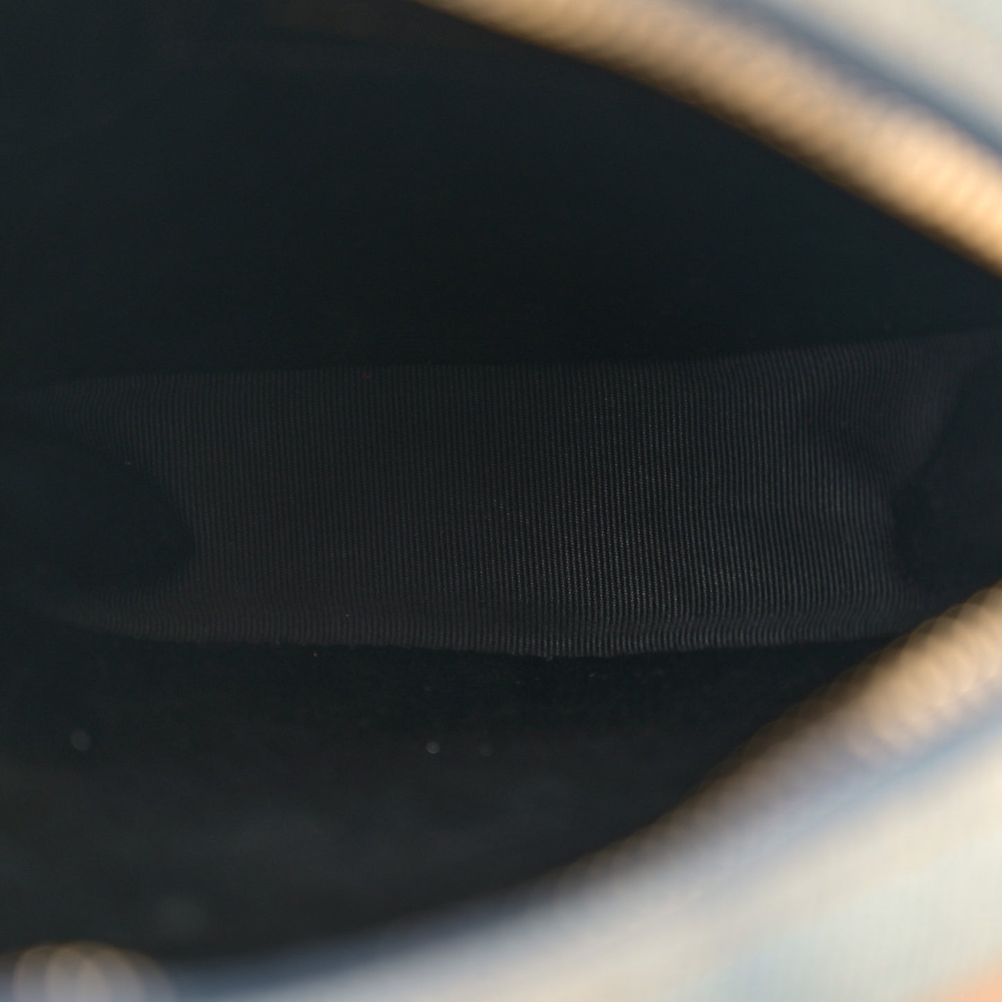 Denim Quilted Monogram Round Crossbody Bag Rodeo Blue