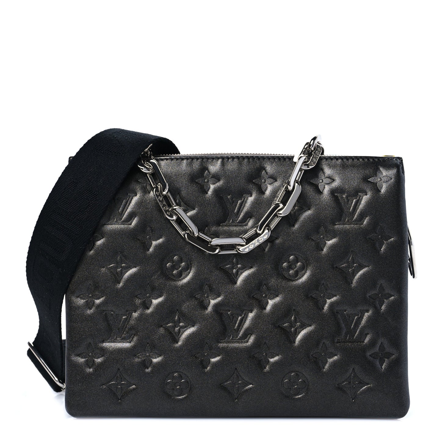Lambskin Embossed Monogram Coussin PM Anthracite