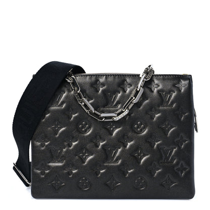 Louis Vuitton Lambskin Embossed Monogram Coussin PM Anthracite 1 of 7