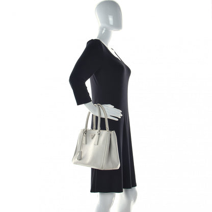 Prada Saffiano Small Galleria Double Zip Tote Talco 2 of 19