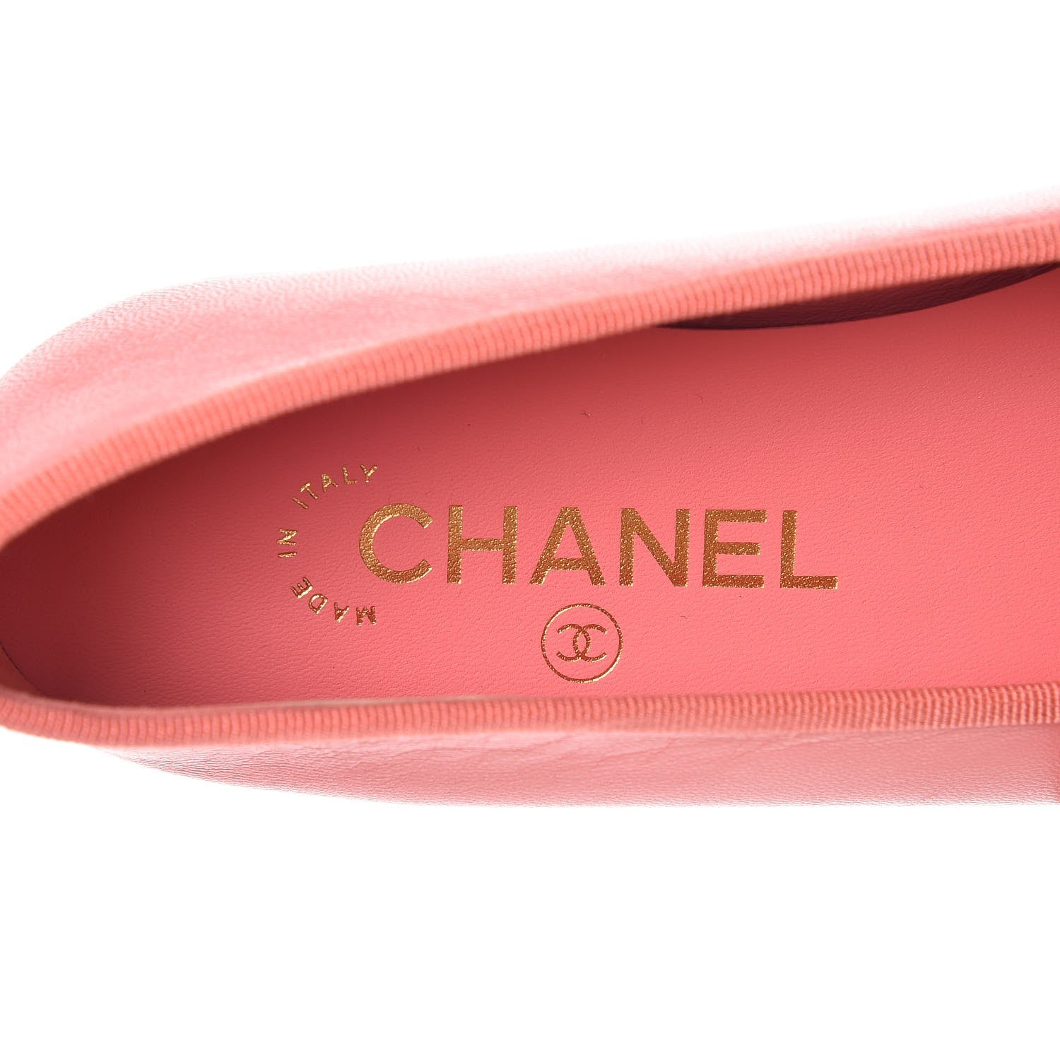 Chanel Goatskin Cap Toe CC Ballerina Flats 38.5 Pink 7 of 9