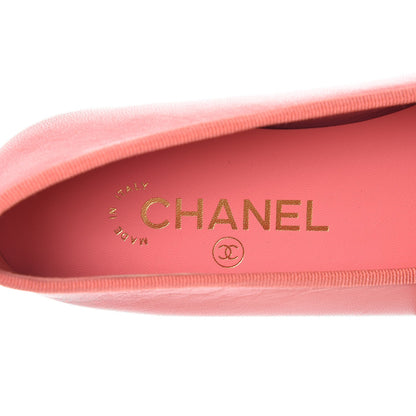 Chanel Goatskin Cap Toe CC Ballerina Flats 38.5 Pink 7 of 9
