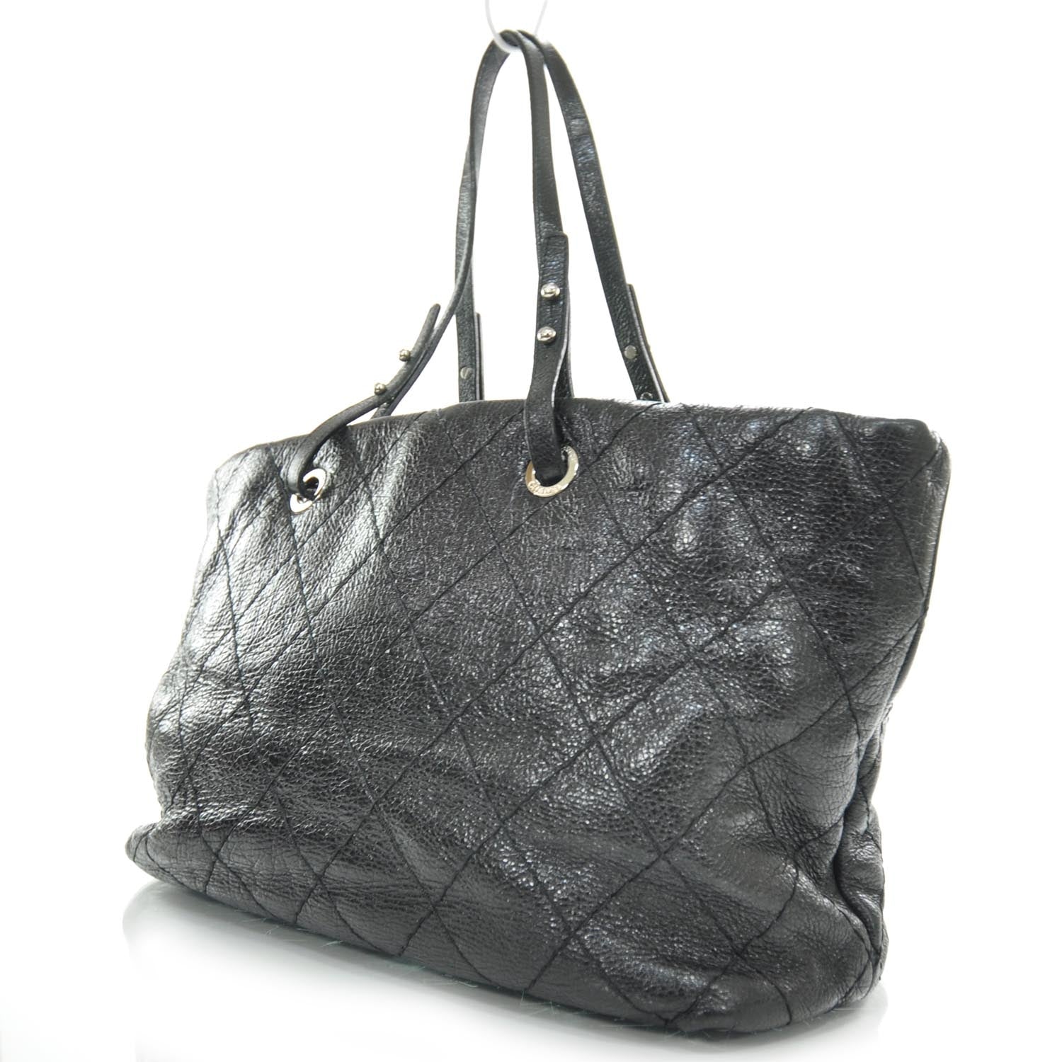 Chanel Glazed Calfskin On The Road Tote Black 3 of 8