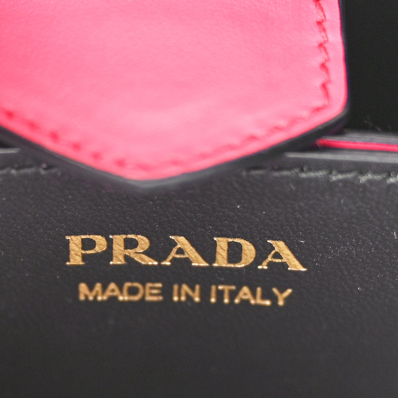 Prada Saffiano Cuir Medium Panier Bucket Bag Magenta Black 6 of 9