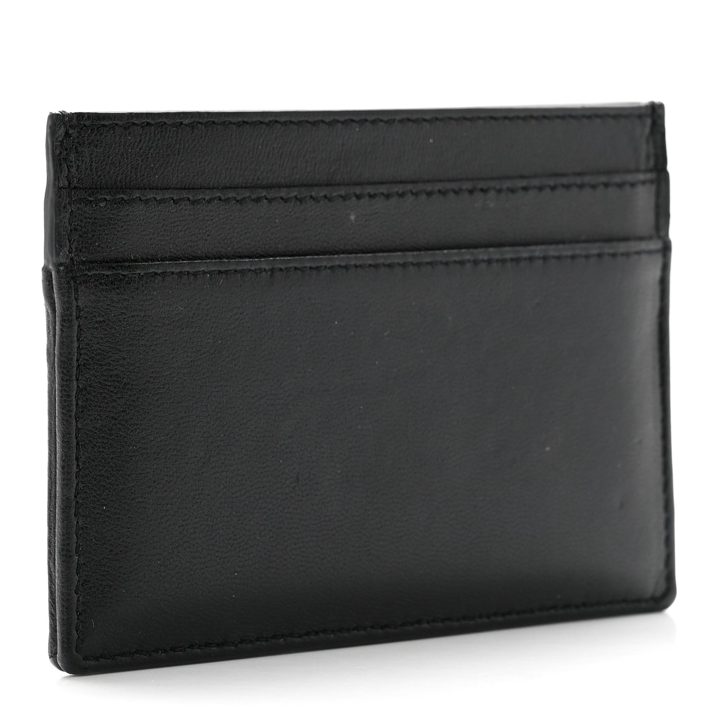 Calfskin Heart Embossed Card Case Black