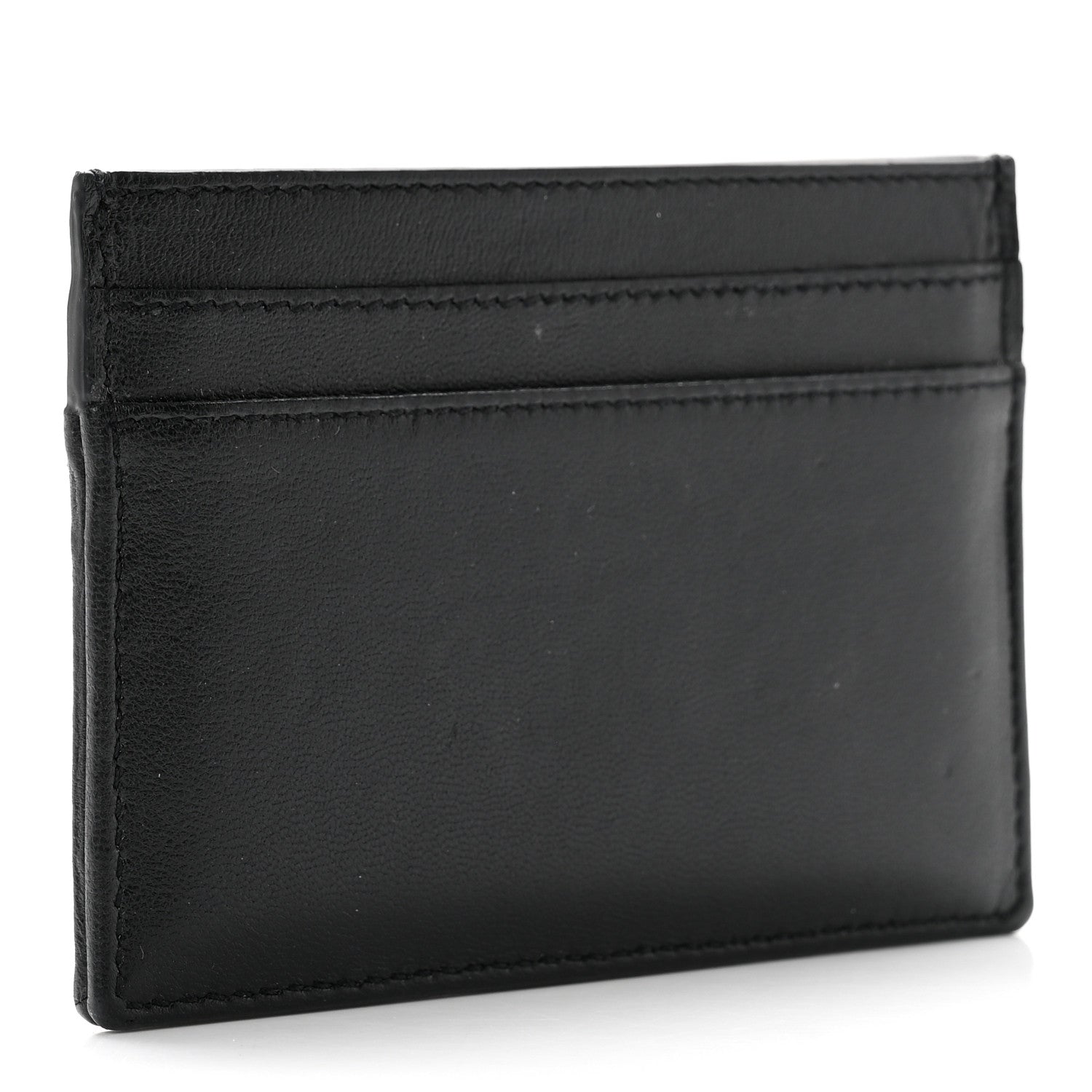 Saint Laurent Calfskin Heart Embossed Card Case Black 2 of 7