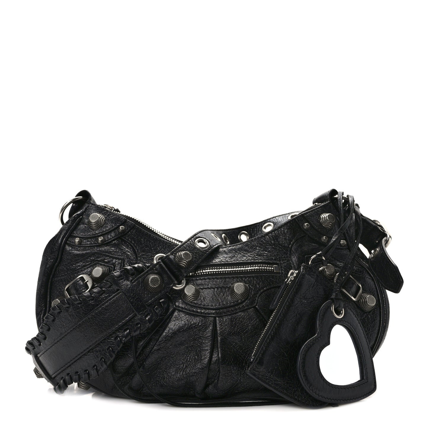 Agneau Arena Small Le Cagole Shoulder Bag Black