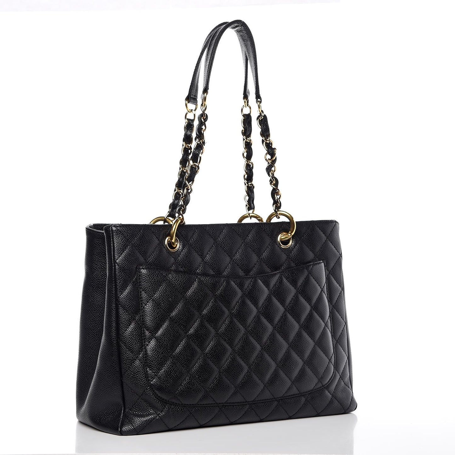 Caviar Quilted Grand Shopping Tote GST Black