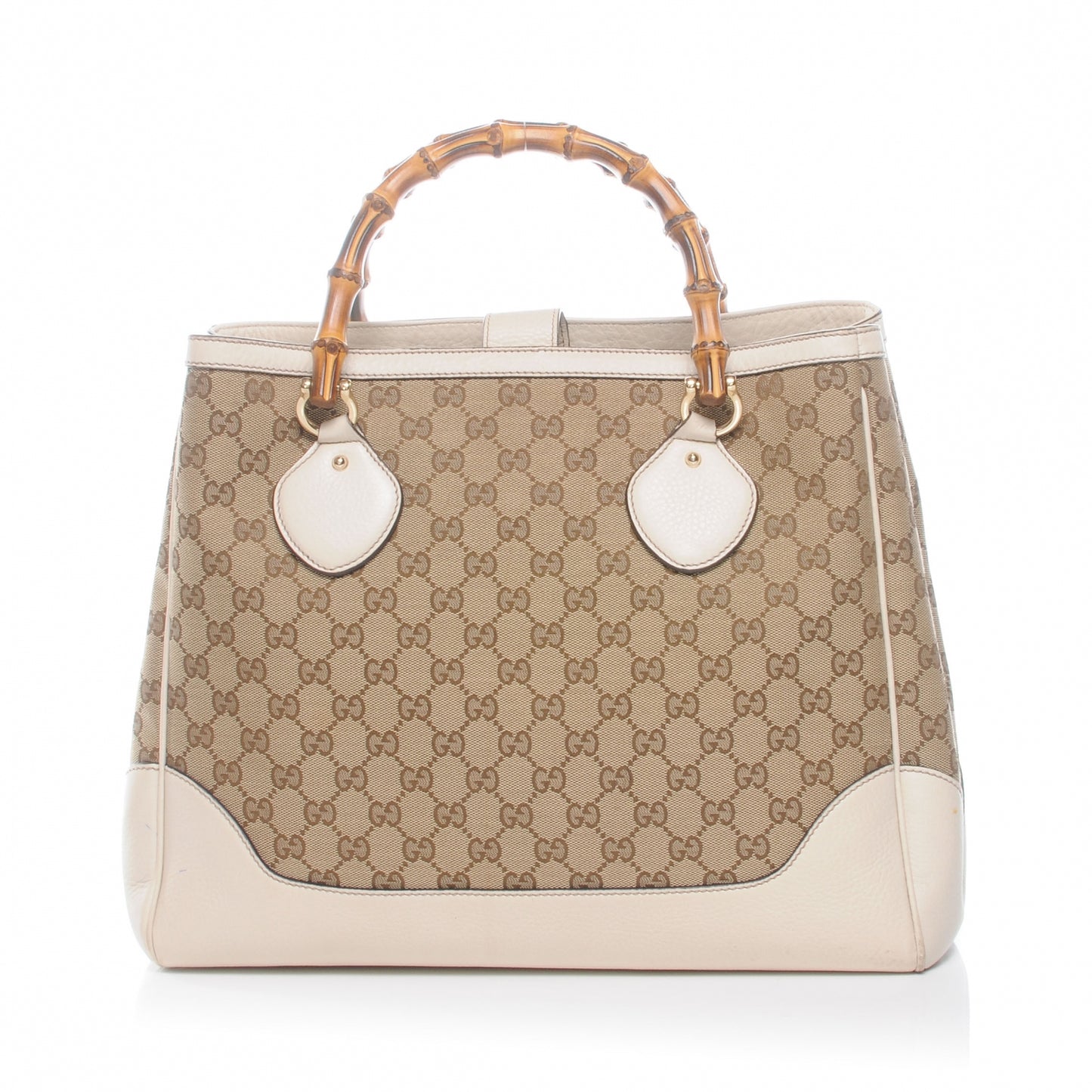 Monogram Medium Diana Bamboo Top Handle Tote Ivory