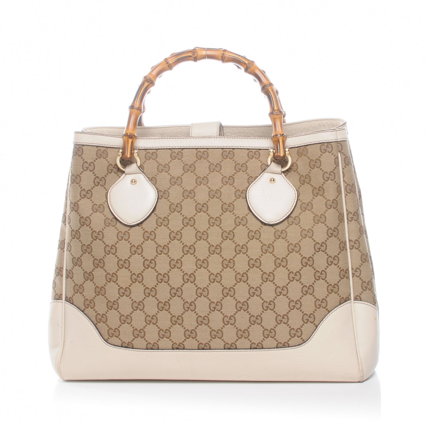 Gucci Monogram Medium Diana Bamboo Top Handle Tote Ivory 1 of 8