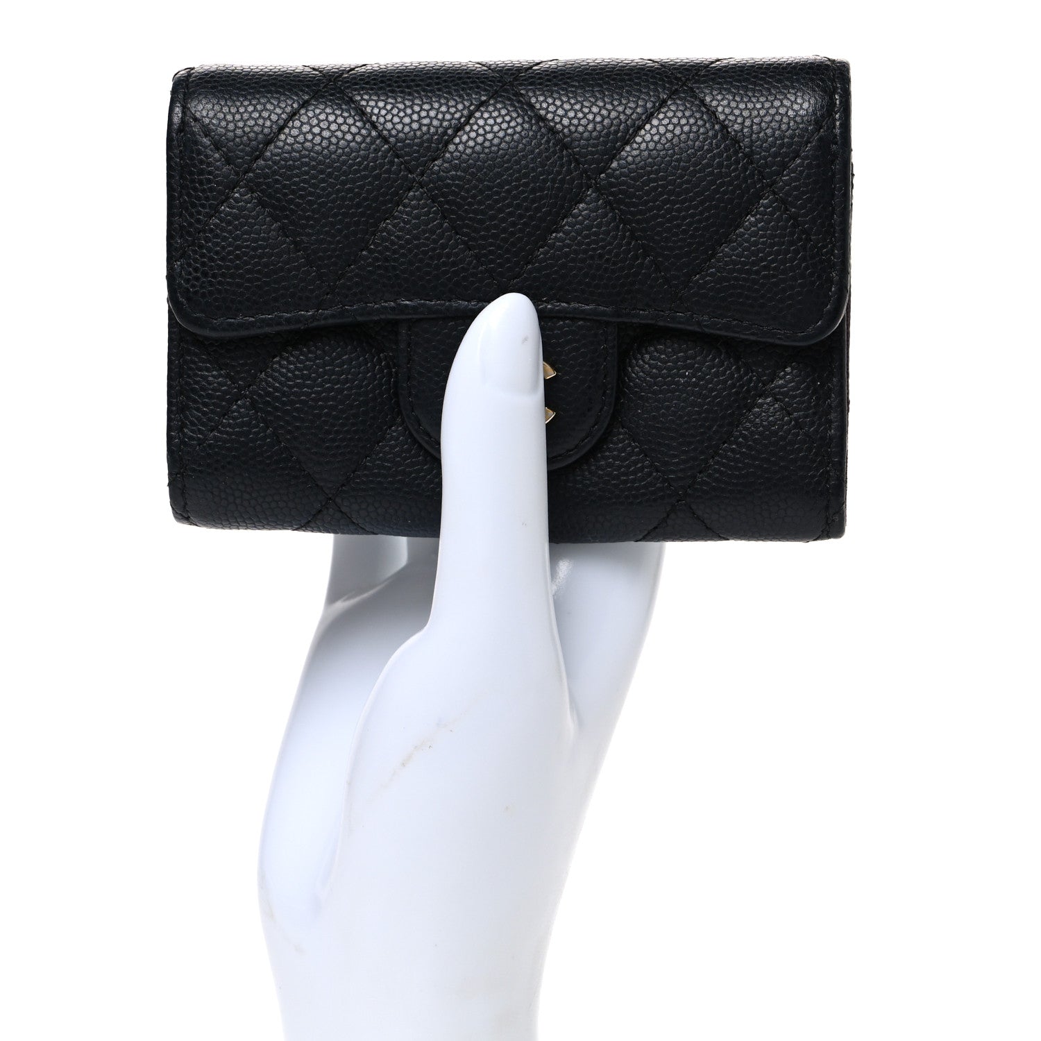 Chanel Caviar Quilted Classic 4 Key Holder Wallet Black 2 of 8