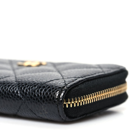 Chanel Caviar Quilted Zip Coin Purse Black 10 of 12