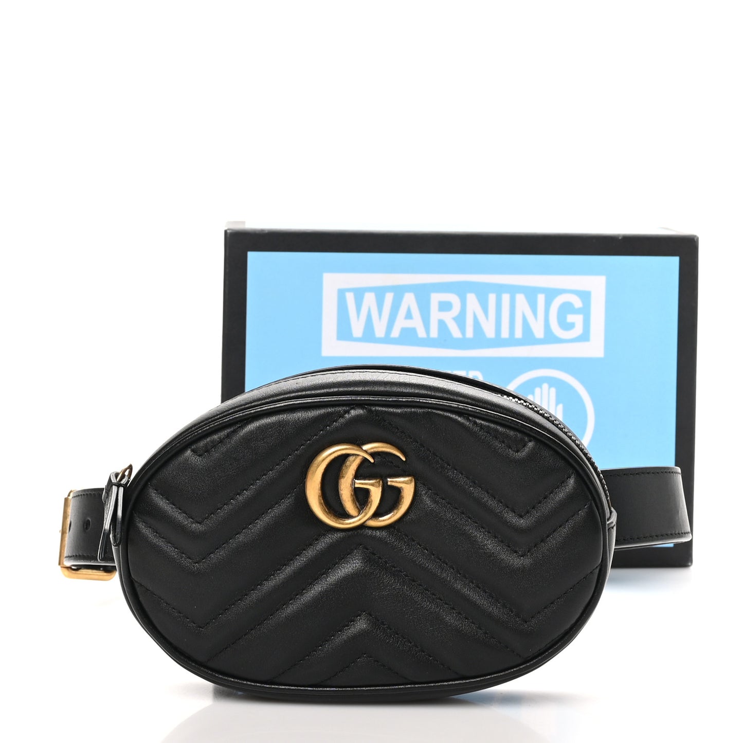 Calfskin Matelasse GG Marmont Belt Bag 75 30 Black